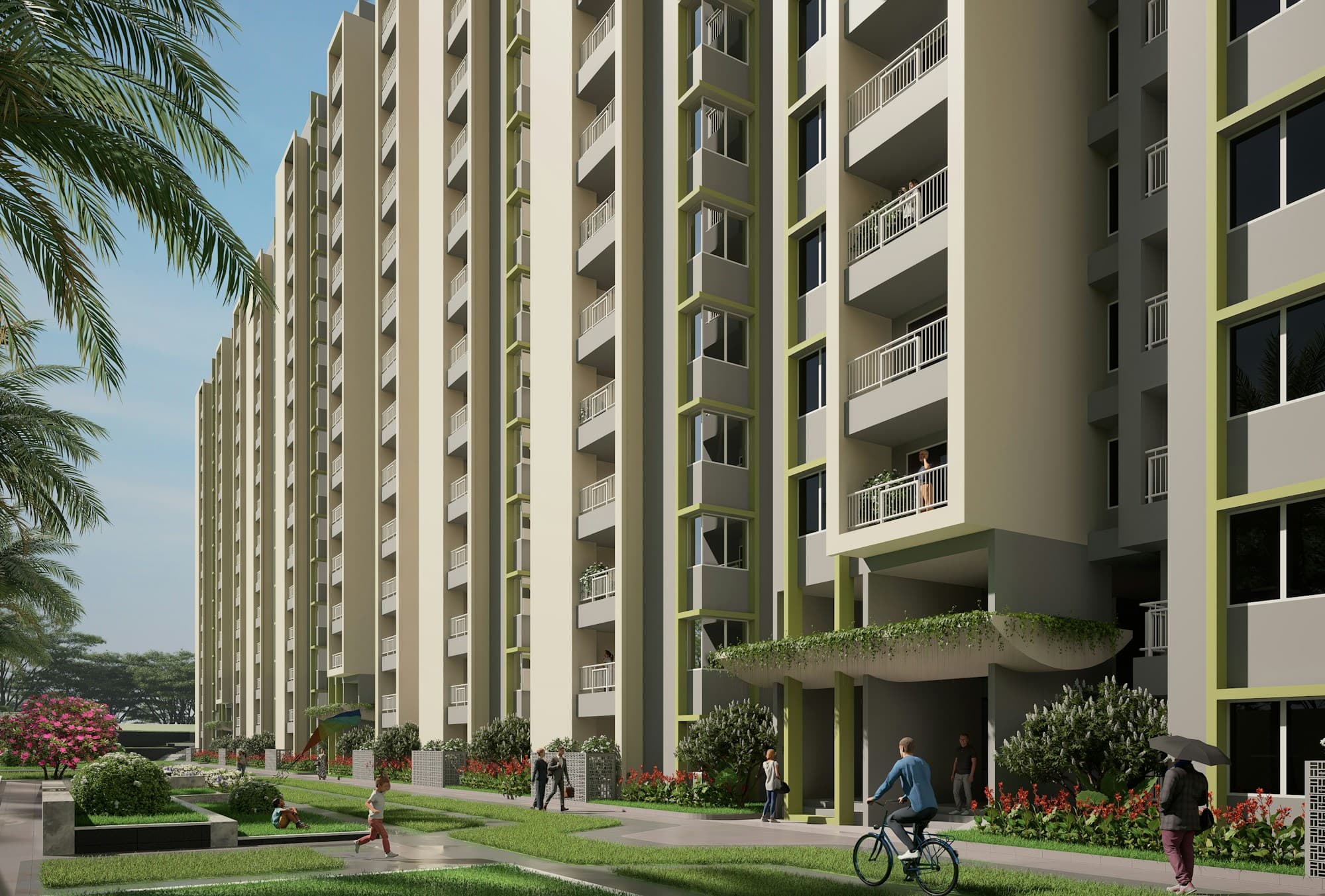 Modern residential apartment buildings